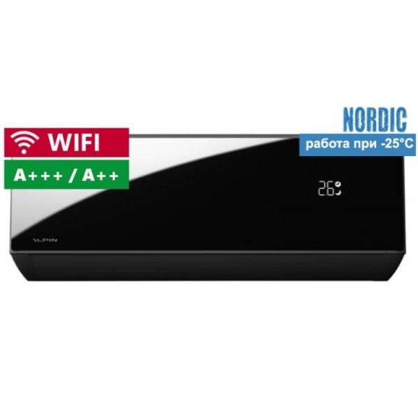 Инверторен климатик Alpin Nordic Black ASW-50KTNBI/ ASW-50KTNO,18 000 BTU, Клас А+++